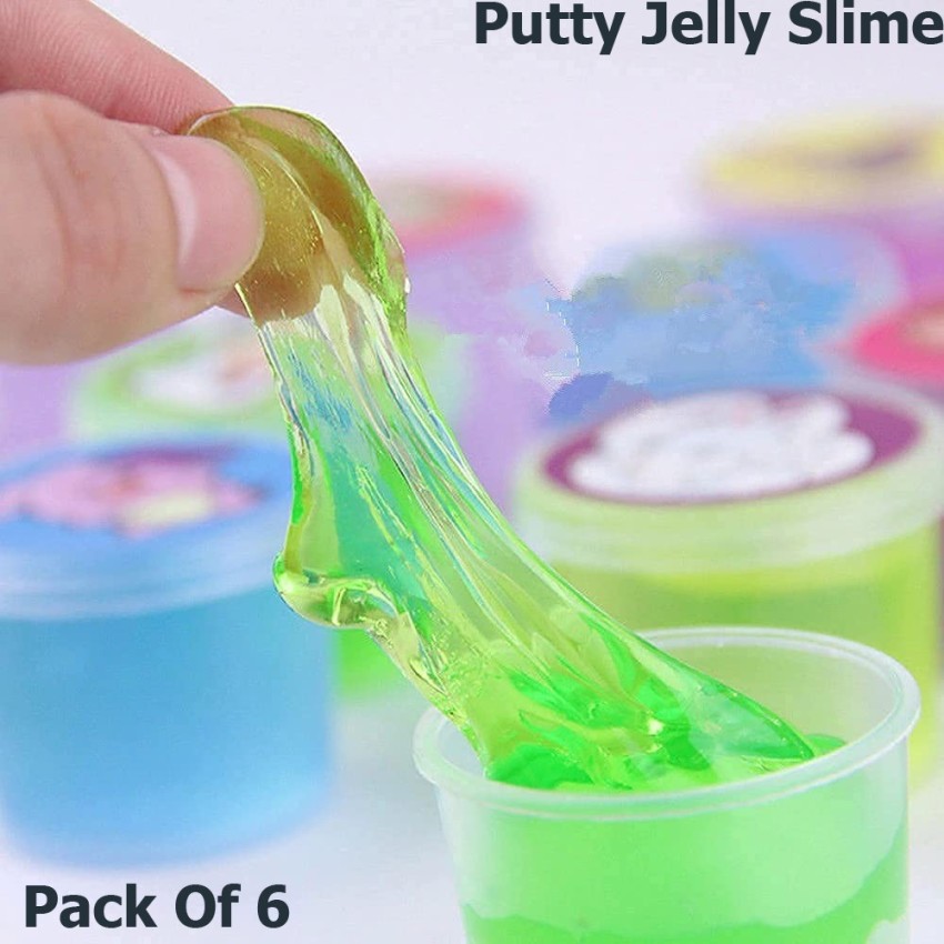 Crystal Soft Clay And Slimes - Set Of 6 & Crystal Clay Soft Slime  Transparent Magic Mud Non Toxic | Pack Of 12 Assorted Colours