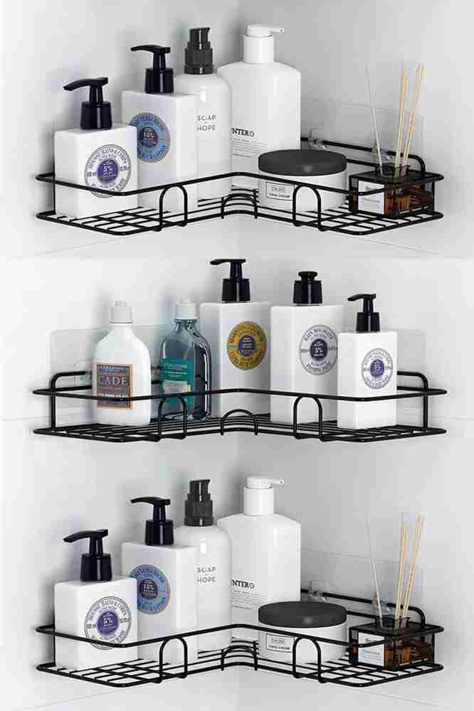 Hot Bathroom Removable Shower Caddy Soap Organizer Chrome Shelf Pole Storage  Holder Without Punching