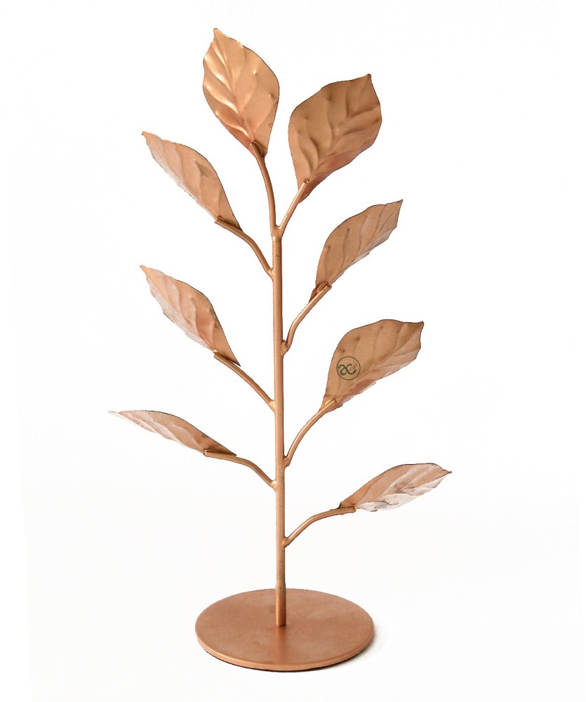 artact Alpha basil roused Metal standing Copper Leaves with Pink