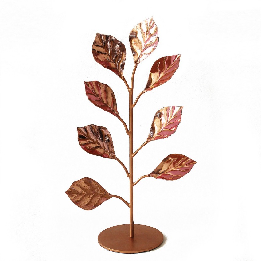 artact Alpha basil roused Metal standing Copper Leaves with Pink