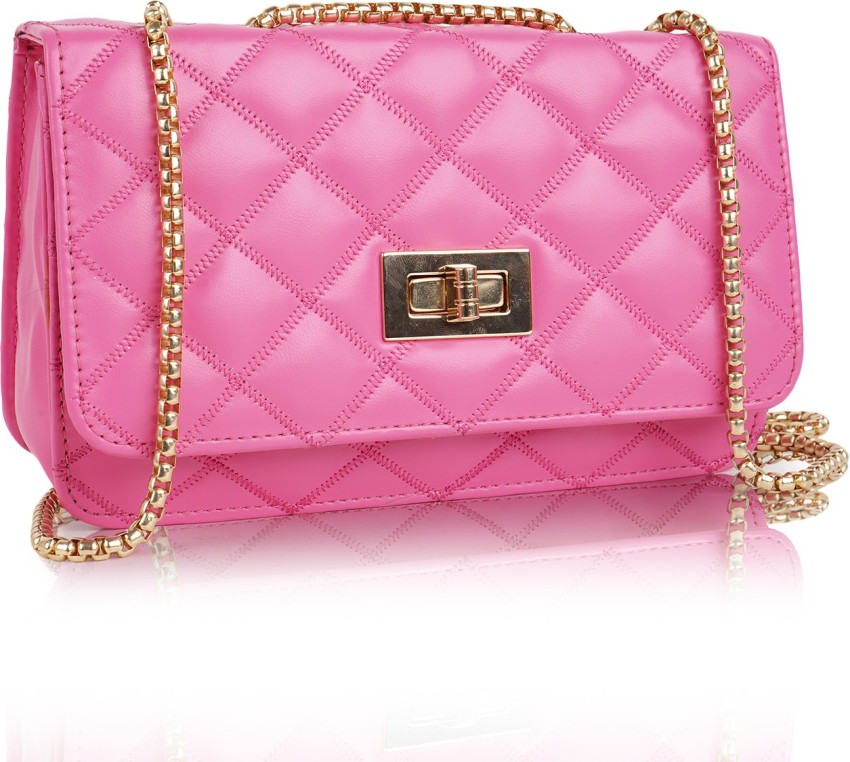 Pink purse discount with chain strap