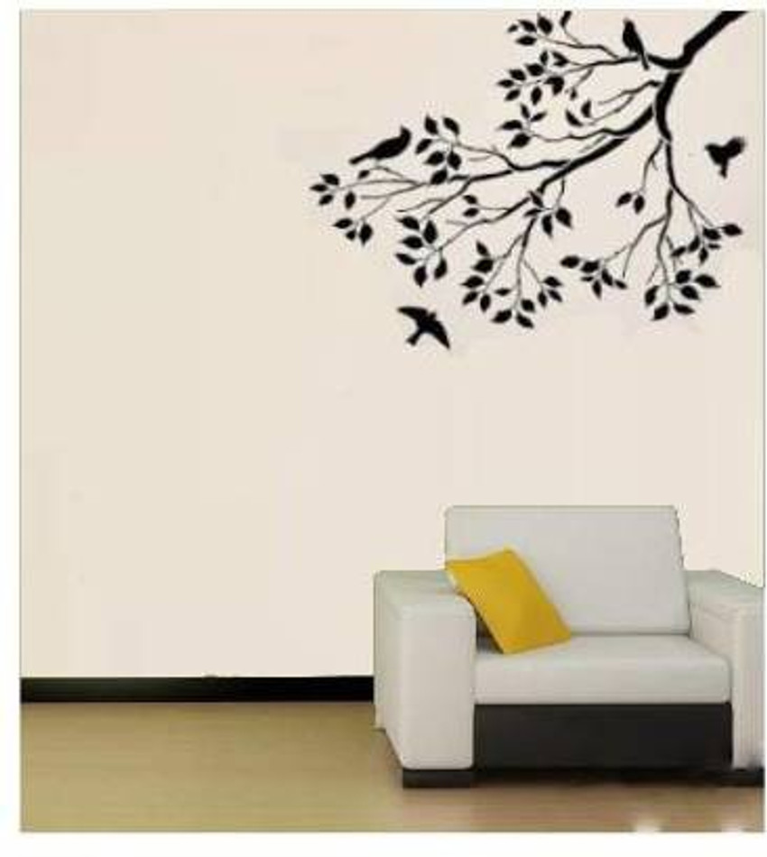 Kayra Decor Branches Leaf With Birds Design DIY Pattern Wall Arts