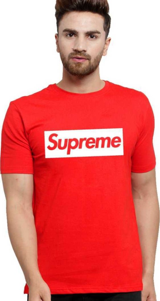 Red Supreme Box Logo T Shirt, Cheap Logo Supreme T Shirt Original