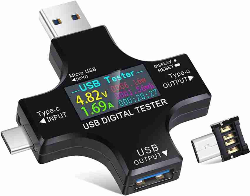 amiciSense USB Tester Charge Indicator, PD Type-C USB Amp Detector Digital  Meter Digital Voltage Tester