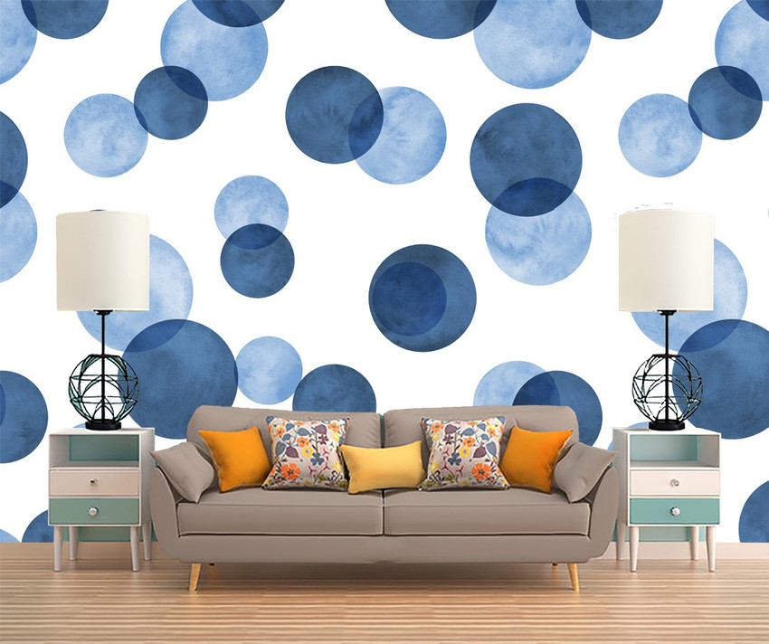 HD PRINT HOUSE Decorative Blue White Wallpaper Price in India