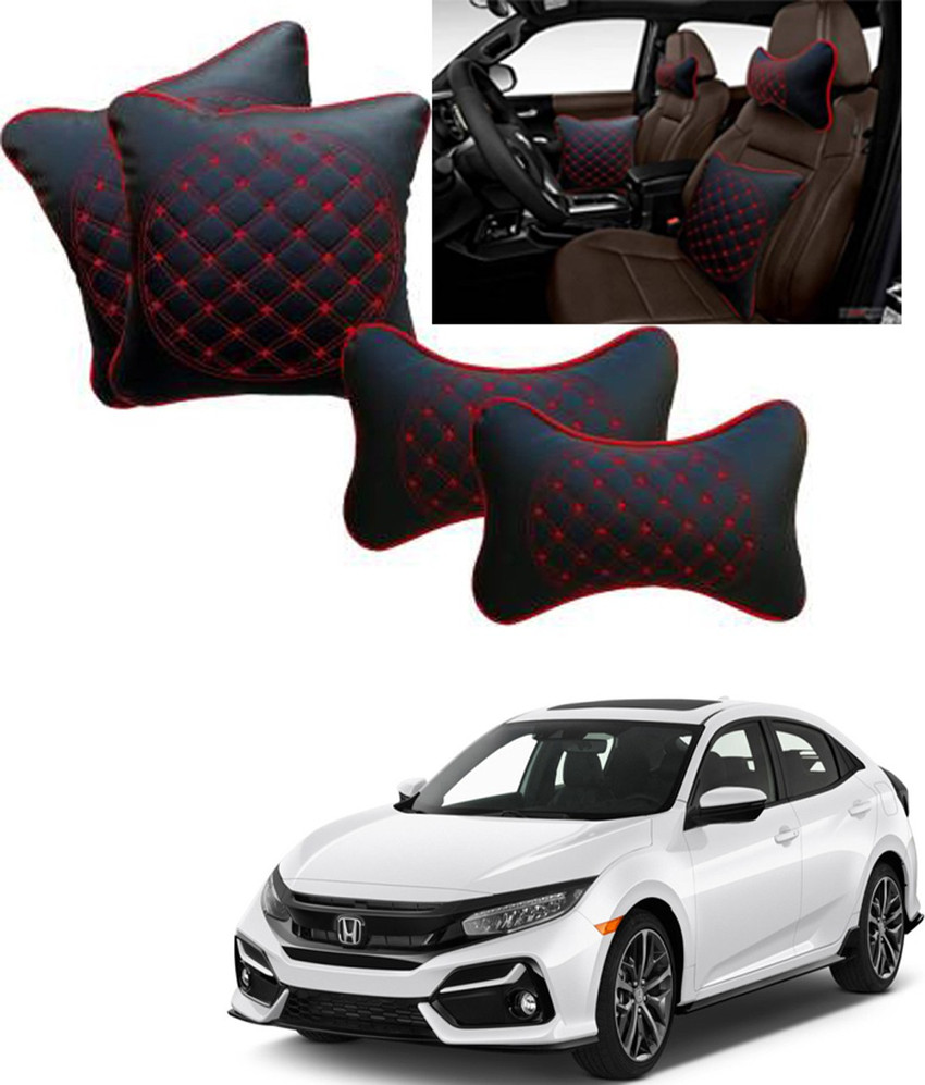 RONISH Black Red Leatherite Car Pillow Cushion for Honda Price in
