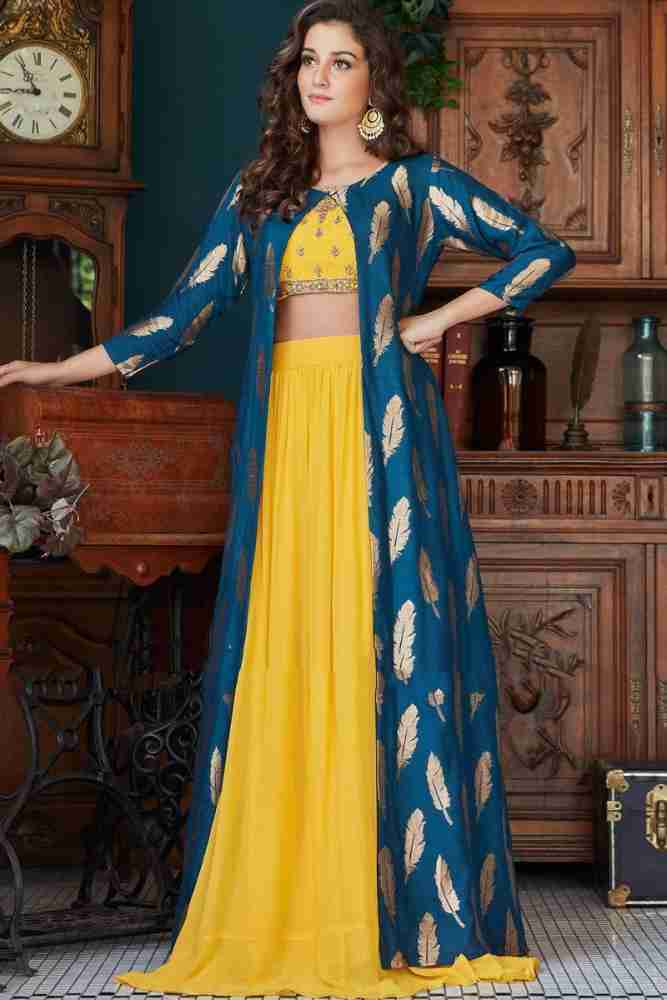 Long skirt with crop hotsell top and jacket flipkart