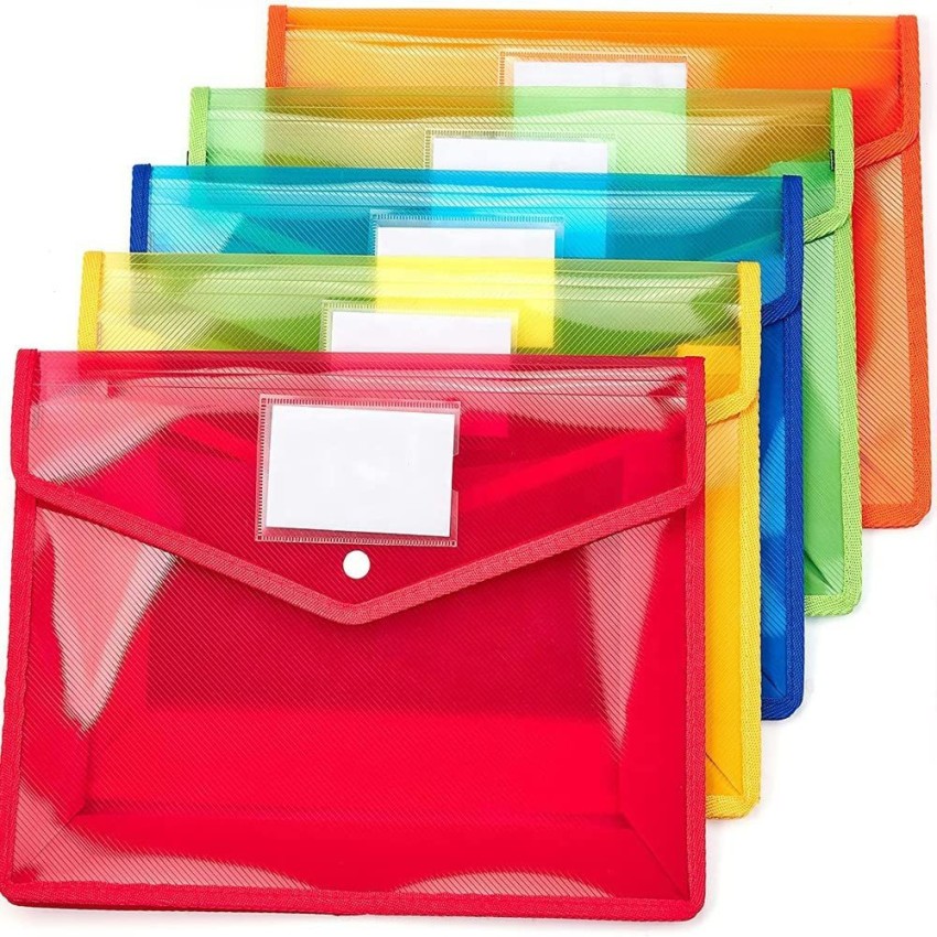 12 Pieces Plastic File Folder Neon Poly Envelopes Expanding File Wallet |  Wholesale | Tradeling
