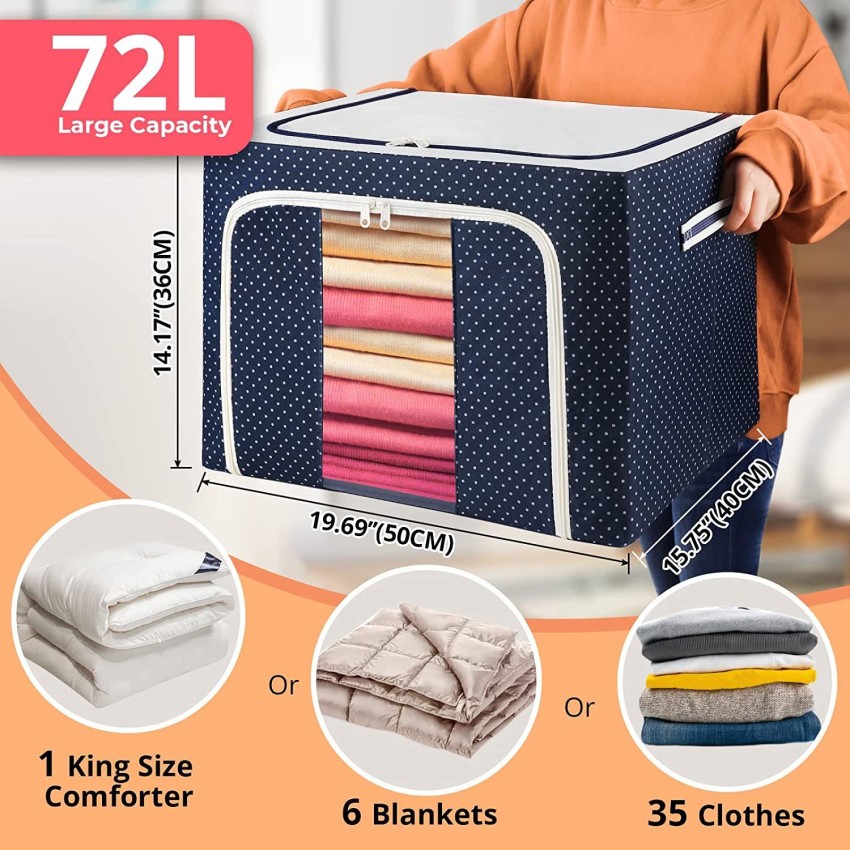 Buy Afflatus Storage Bags for Clothes Large Cloth Storage Box Saree  Organisers Storage for Wardrobe Storage Bag Storage Boxes for Clothes Cloth Storage  Bag Blanket Storage Bags 24 L Online at Best