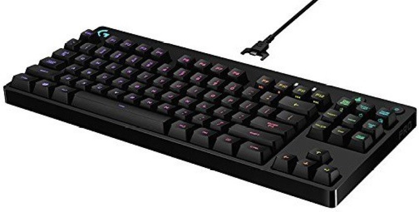 Logitech G PRO Mechanical Gaming Keyboard  Ultra Portable Tenkeyless Design  Detachable Micro USB Cable  16.8 Million Color LIGHTSYNC RGB Backlit Keys