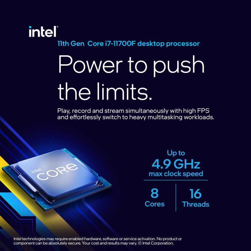 Intel I7-11700F 2.5 GHz Upto 2.5 GHz LGA 1200 Socket 8 Cores 16