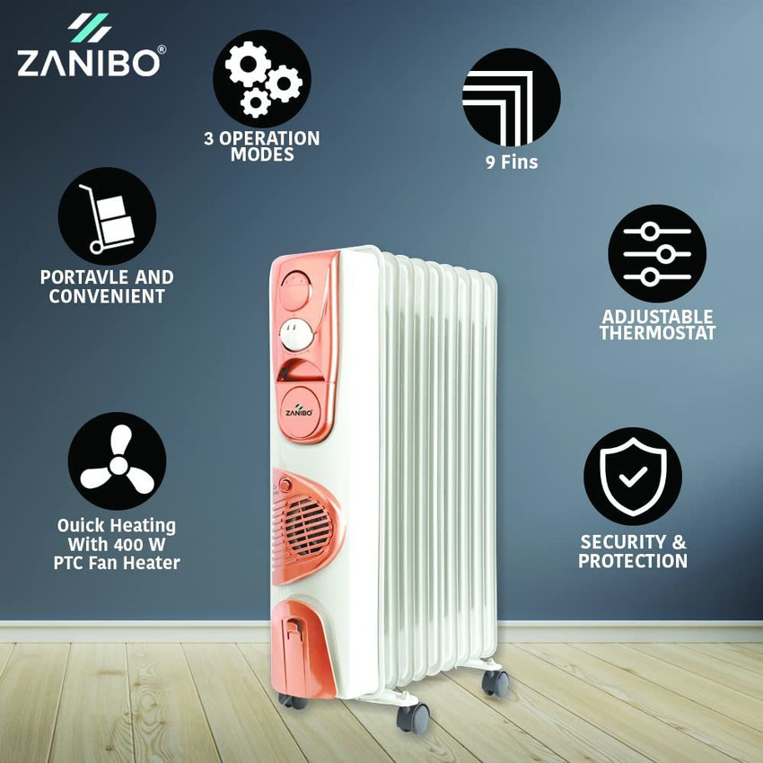 Zanibo ZOH - 9F ZOH-9F Oil Heater with 9 Fin, 2400 Watts Oil Filled  Radiator Room Heater Oil Filled Room Heater Price in India - Buy Zanibo ZOH  - 9F ZOH-9F Oil