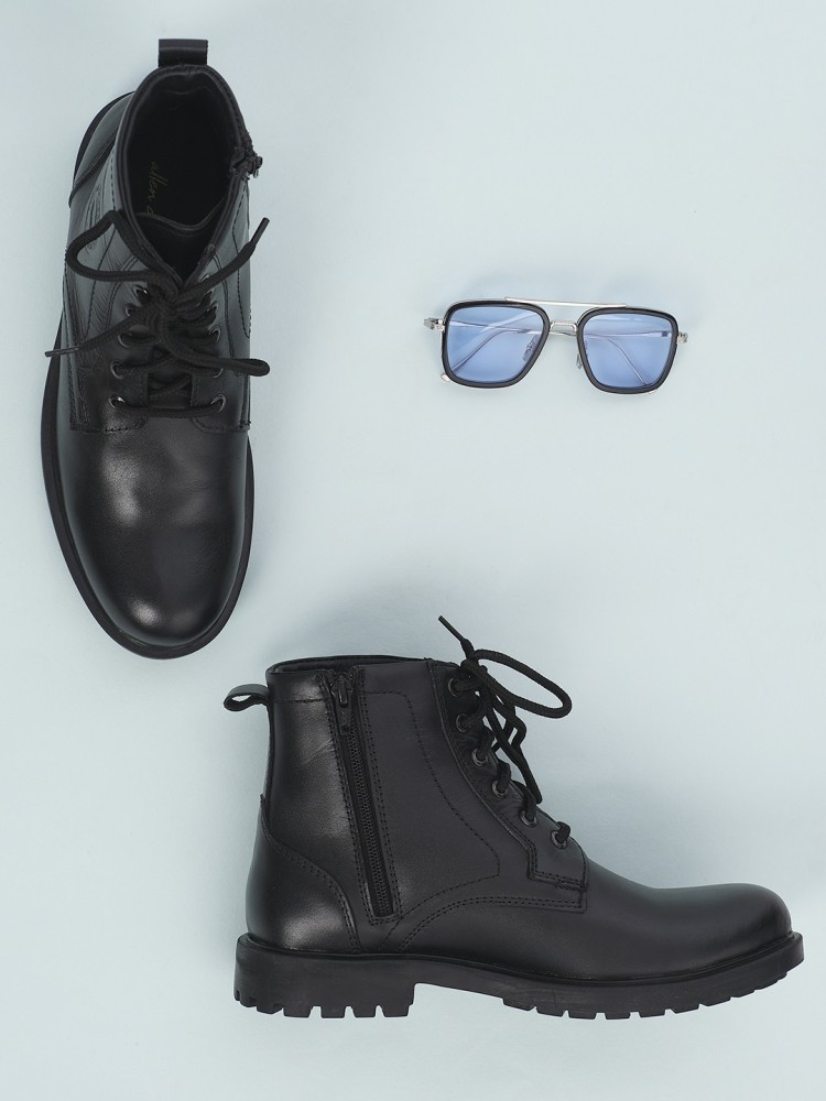 Allen Cooper Black Combat Boots Boots For Men Buy Allen