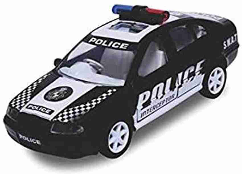 maainfinity Black Police car Toys for Kids pull back friction car