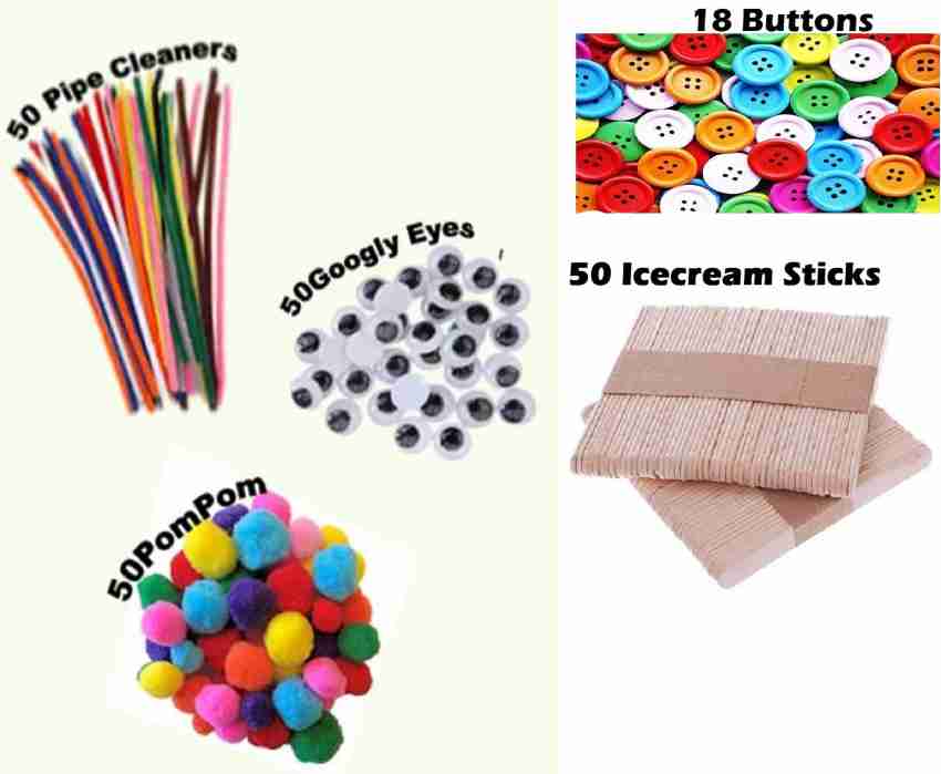 KHUSHA CREATIONS Pipecleaner kit with pipecleaners,pom pom crafts