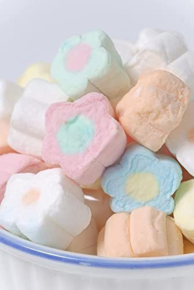 Veganic Marshmallows Pure Veg Pack of 3 Twist Flower & Rainbow Heart Shaped Vegetarian Marshmallow Candy Soft and Tasty Candy Perfect for Kids Adults
