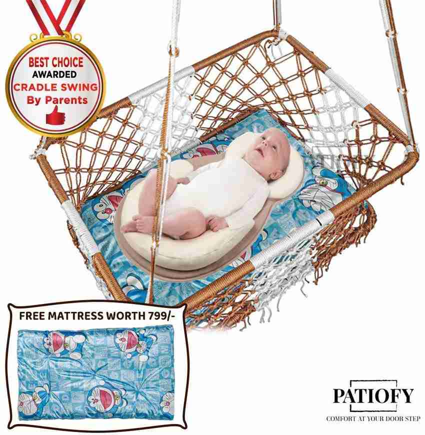 Patiofy Premium New Born Baby Cradle Baby Swing Baby Jhula Baby Palna Baby Bedding Baby Bed Crib Bassinet with Mattress for 0 12 Months Buy Baby Care Products in India Flipkart