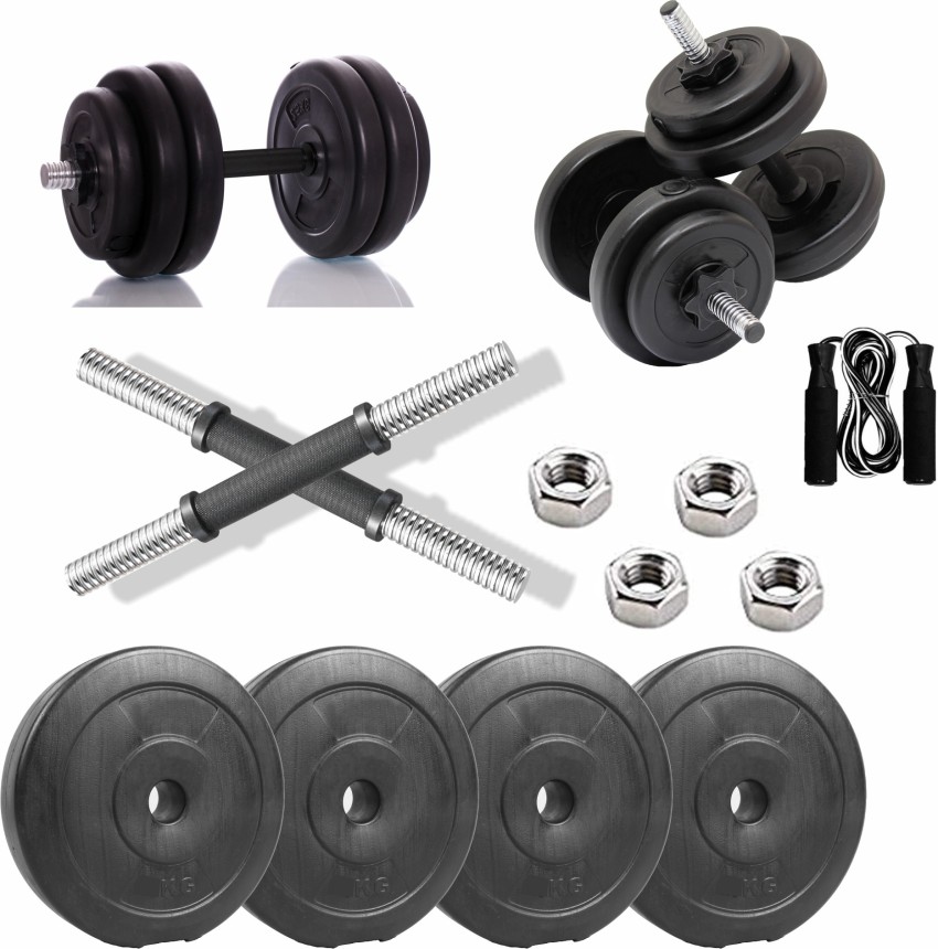 Gym Equipment for Home 8 kg (2 kg x 4) PVC, 14 inches Dumbbell Rod