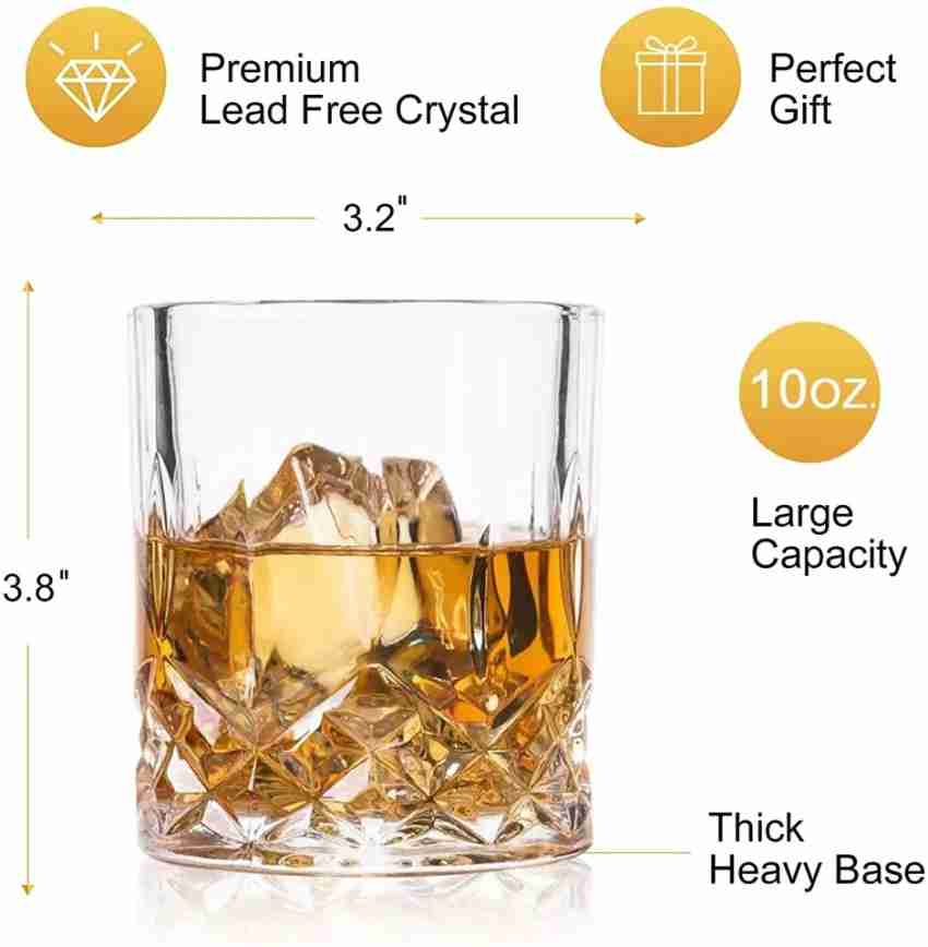 Glass set round/Square Whiskey glass (320ml)- Vintage crystal alcohol,  whiskey, tequila, Scotch, white wine, rum, man's gift 