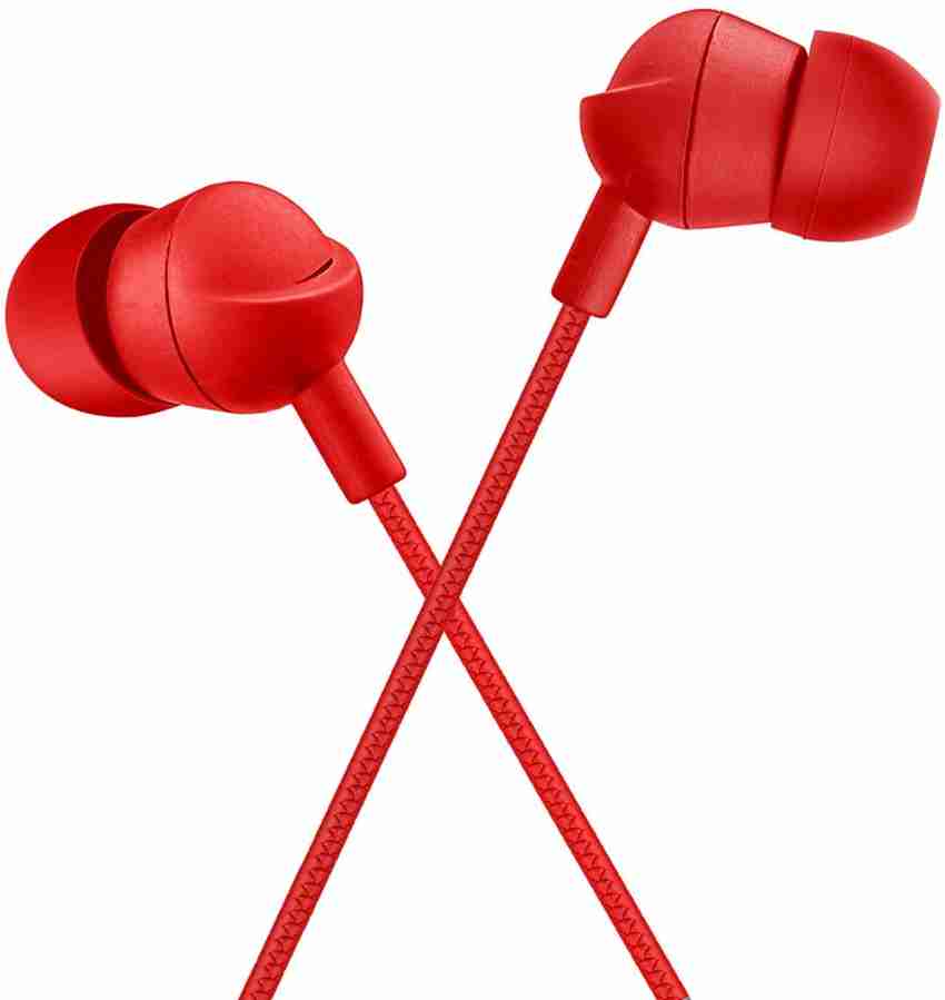 Red earphones with mic shop