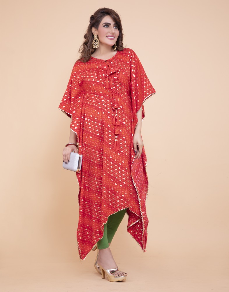 poonam designer Women Kaftan Red Dress - Buy poonam designer Women