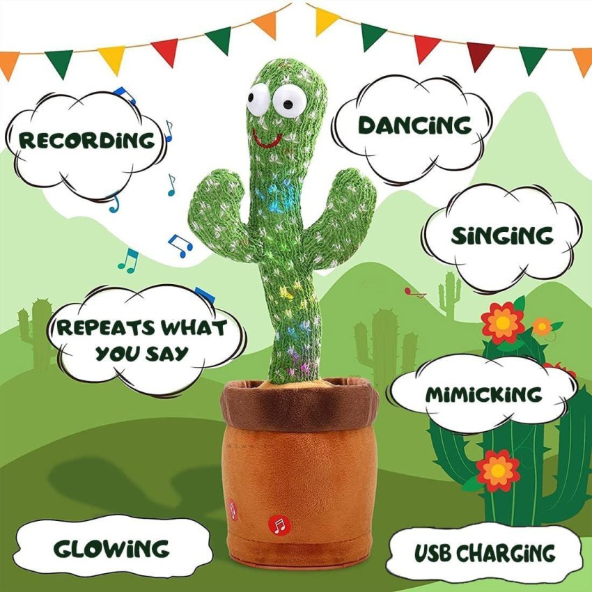 Keculf Dancing Cactus Toy Talking Cactus Baby Toys,Singing Cactus Toy  Cactus,Mimicking Cactus Toy for Babies Smart Cactus Toy,Repeats What You say