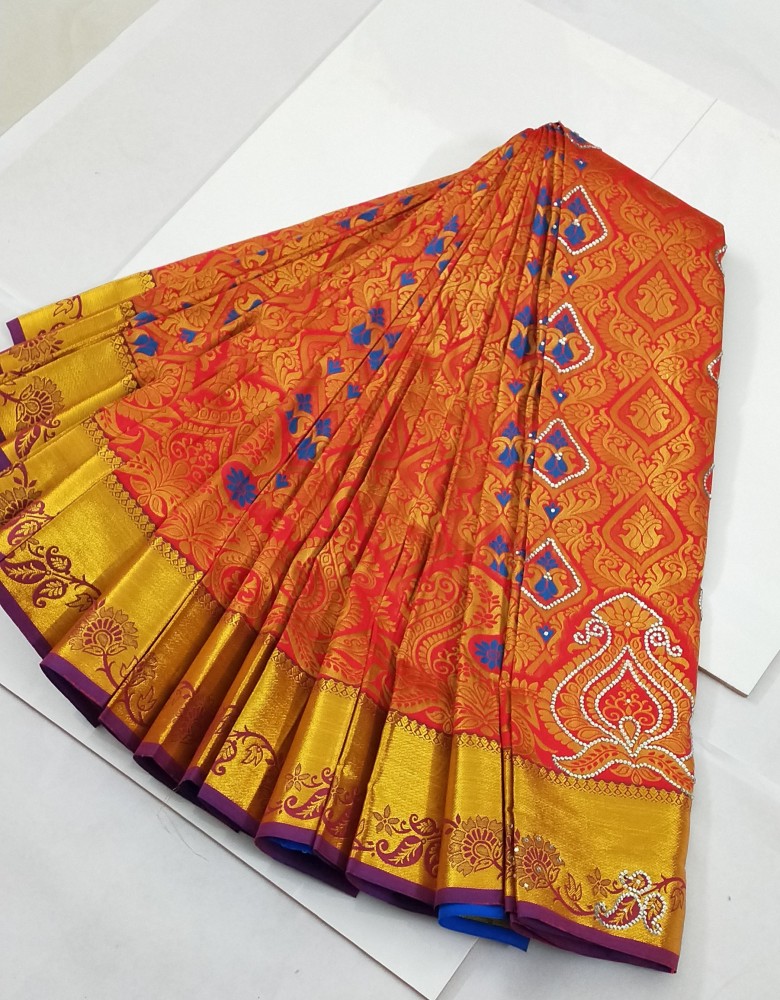 Buy Maayra Woven Baluchari Cotton Silk Red Sarees Online @ Best Price In  India | Flipkart.com