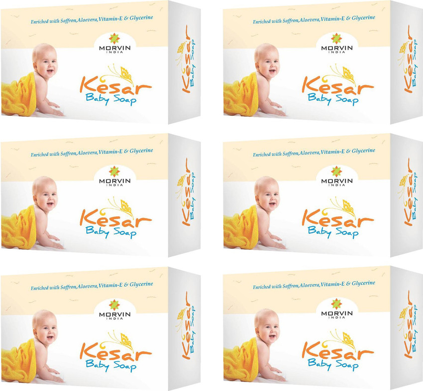 MORVIN INDIA Kesar Baby Soap Pack of 6 Price in India Buy