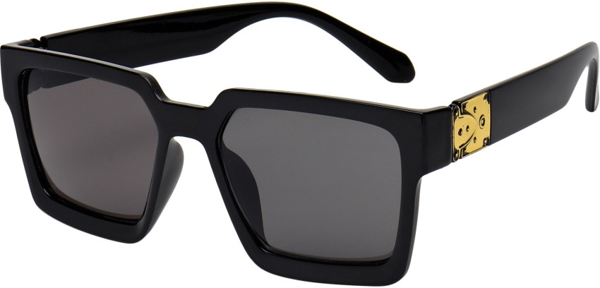 Buy KiwiCaves Rectangular Sunglasses Black For Men & Women Online @ Best  Prices in India