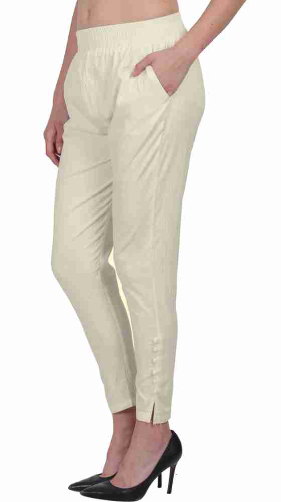 Duve Fashion Slim Fit Women White Trousers - Buy Duve Fashion Slim Fit Women  White Trousers Online at Best Prices in India