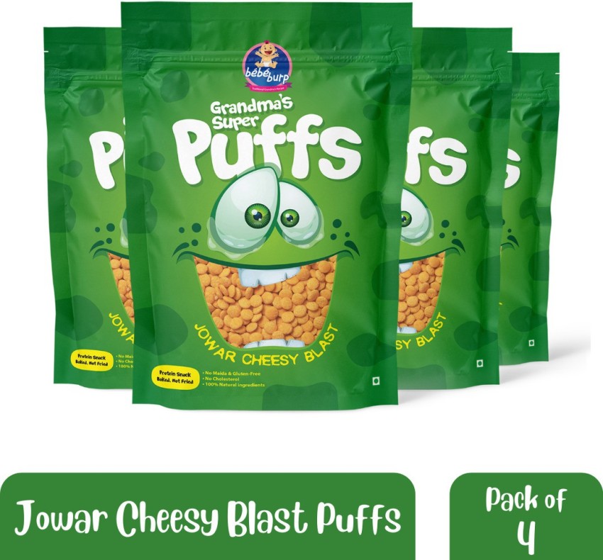 Buy bebe burp Jowar Cheesy Blast Puffs - Protein Snack, Baked, No