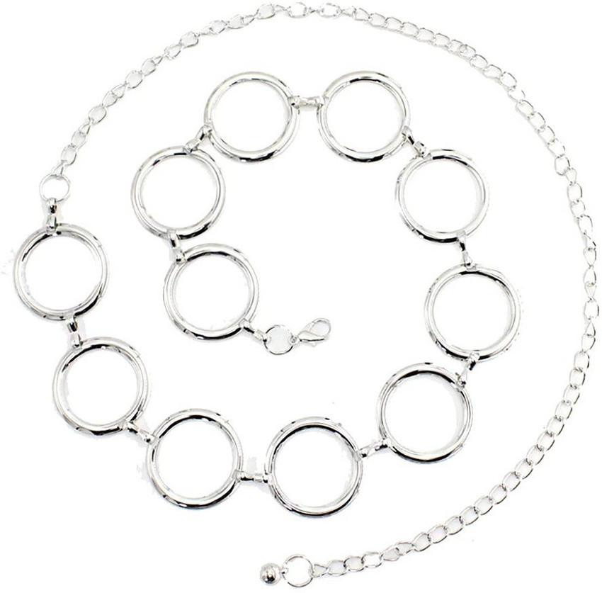 SYGA Women Silver Metal Belt Pearl Waist Chain Belt Price in
