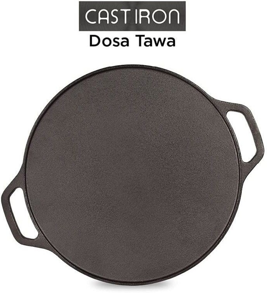 Pre-Seasoned Cast Iron Dosa Tawa, 12 Inches, Black – fabartistry