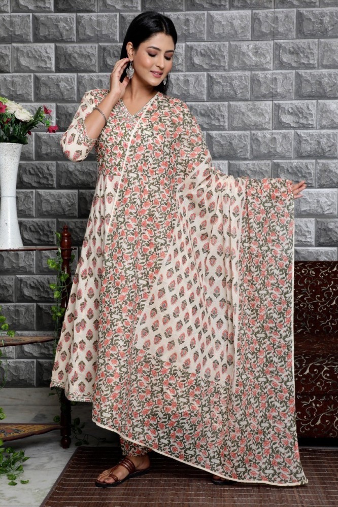 Maroon Floral Embroidered Art Silk Kurti Pant Set With Dupatta