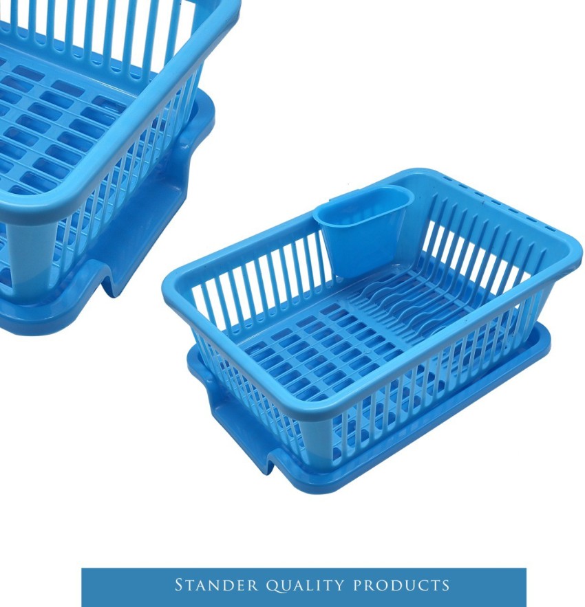 Quickmart Dish Drainer Kitchen Rack Plastic 3 in 1 Large Sink Set