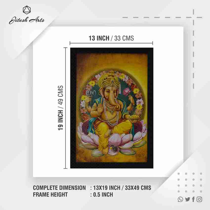Jitesh Arts Lord Ganesha Wisdom Religious Digital Reprint 19 inch