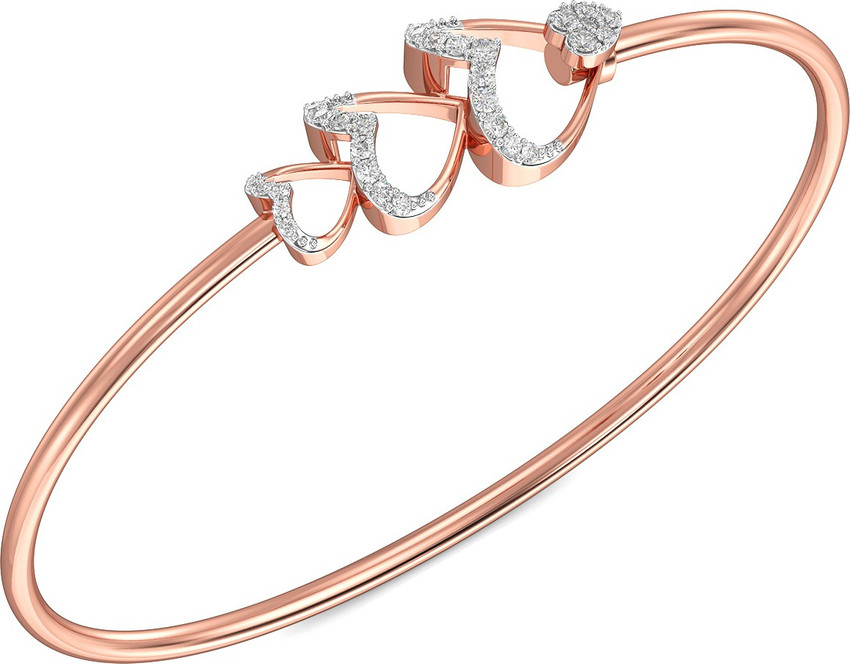 Dazzling Heart Rose Gold Bracelet  Mata Payals Exclusive Silver Jewellery