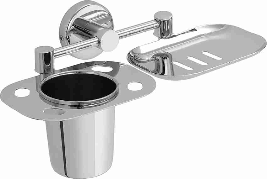 Buy Callidus Stainless Steel 5 in 1 Multipurpose Bathroom Shelf Tumbler  Holder Toothbrush Holder Double Soap Dish Hooks Bathroom Accessories  (Chrome Finish) Online at Best Prices in India - JioMart.