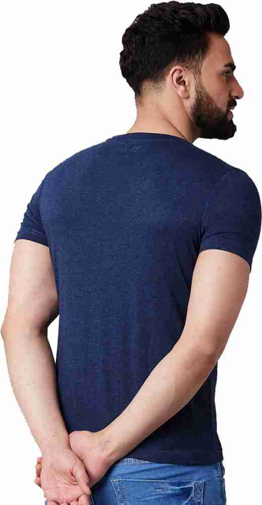 ITBD Printed Men Round Neck Blue T-Shirt - Buy ITBD Printed Men