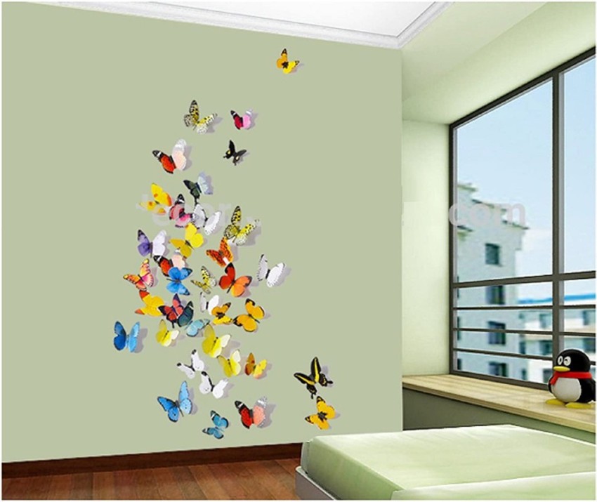 JAAMSO ROYALS 30 cm MultiColour Decorative Butterfly Wall Sticker ( 21 CM x  30 CM ) Self Adhesive Sticker Price in India - Buy JAAMSO ROYALS 30 cm  MultiColour Decorative Butterfly Wall