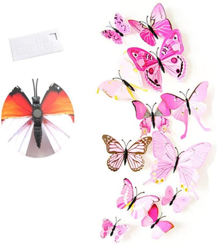 Rangoli ?? 25.4 cm Wall Sticker 3D Butterfly Led Light Butterfly Self  Adhesive Sticker Price in India - Buy Rangoli ?? 25.4 cm Wall Sticker 3D  Butterfly Led Light Butterfly Self Adhesive
