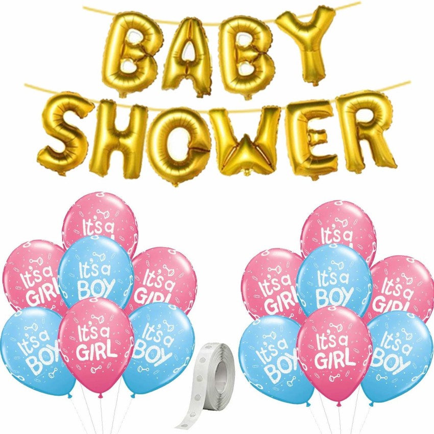 party assets Printed Gender Reveal Baby Shower Party It's a  boy – Girl Pink and Blue Balloons Balloon - Balloon