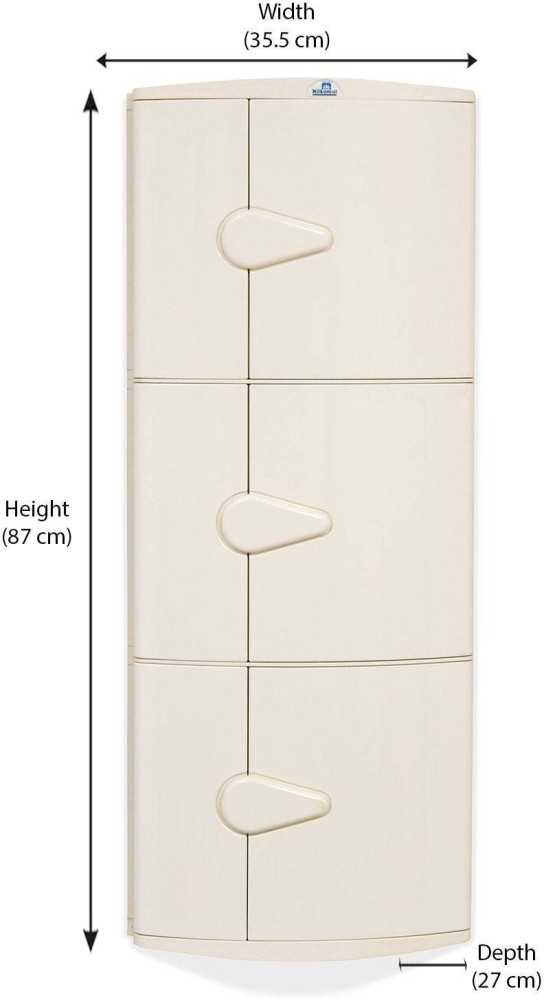 Nilkamal 3 door plastic deals storage corner cabinet