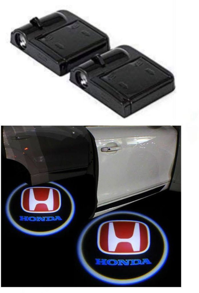 RohanEshop Honda Brand Logo Car Door Projector Light with Sensor Wireless Battery Car Fancy Lights