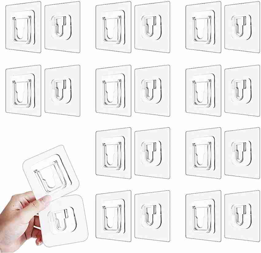 WishHaus Double Sided Adhesive Wall Hooks Heavy Duty Sticking for