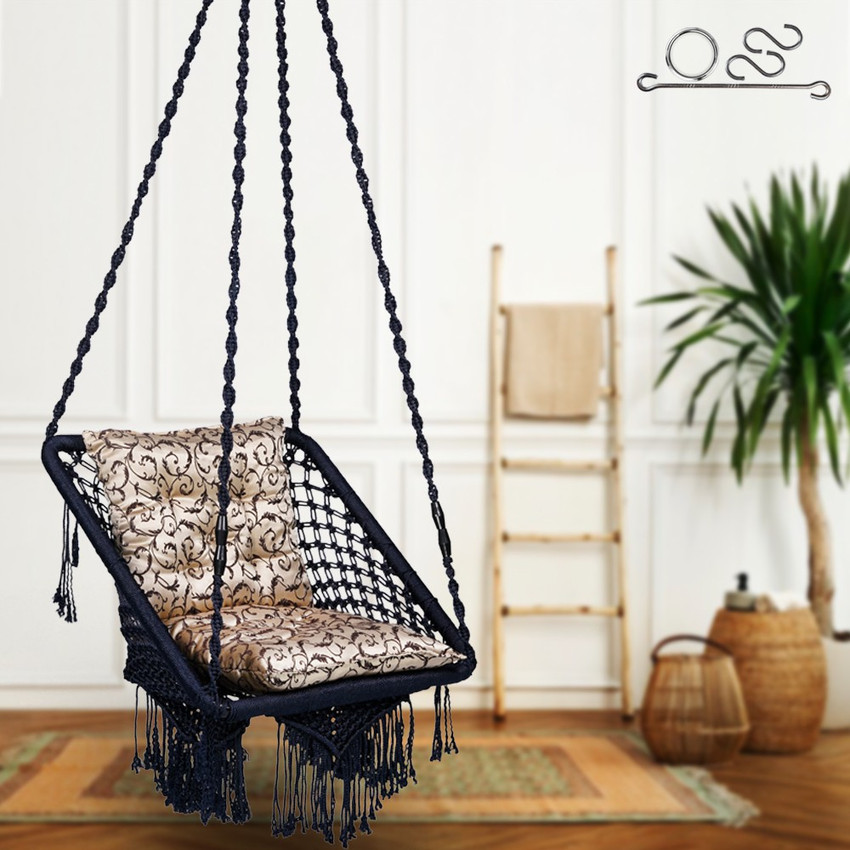 Patiofy Premium Square Jhula Indoor Swing for Adults Swing for Home Balcony with Cushion Polyester Hammock Price in India Buy Patiofy Premium Square Jhula Indoor Swing for Adults Swing for Home Balcon...