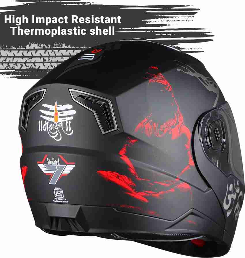 Steelbird SBA 7 Mahadev ISI Certified Flip Up Helmet for Men and