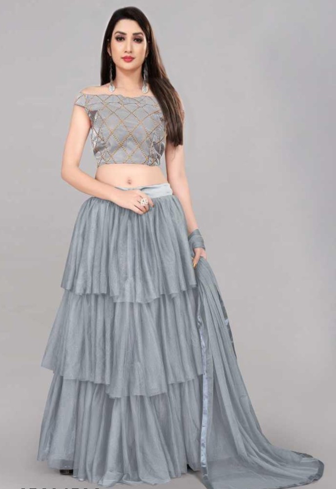 Top 85+ grey colour ka lehenga latest - POPPY