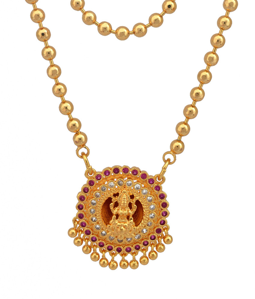 Radha s Creations Chain with pendant Gold plated Plated Brass