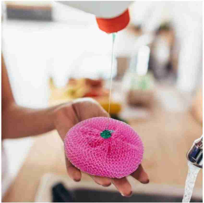 Plastic Dish Scrubbers for Dishes Plastic Pot Round Scrubber Scouring Pad  Nylon Dish Scrubber, Poly Mesh Scouring Dish Pads Non Scratch Scrubbers